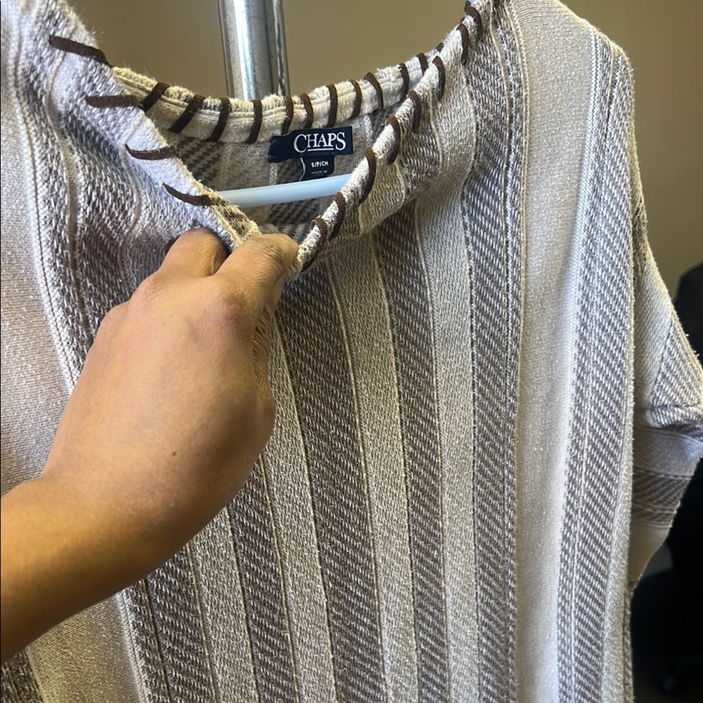 Chaps Beige Striped Sweater
